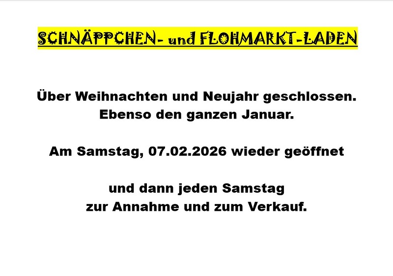 Flohmarktladen Hinweis 2025